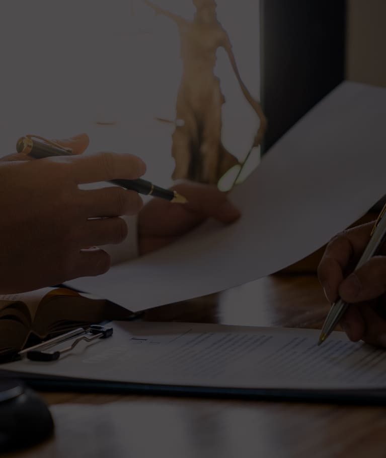 A person signing a document